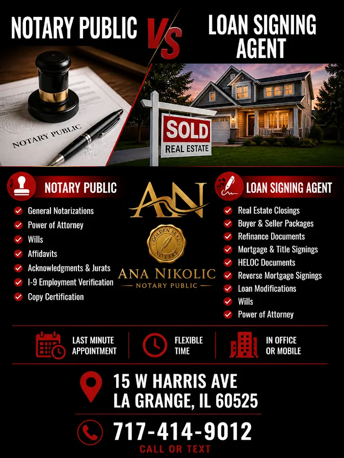 Ana’s Mobile Notary Public, Wedding Officiant, Loan Signing Agent, and DMV Registrations and Title Services