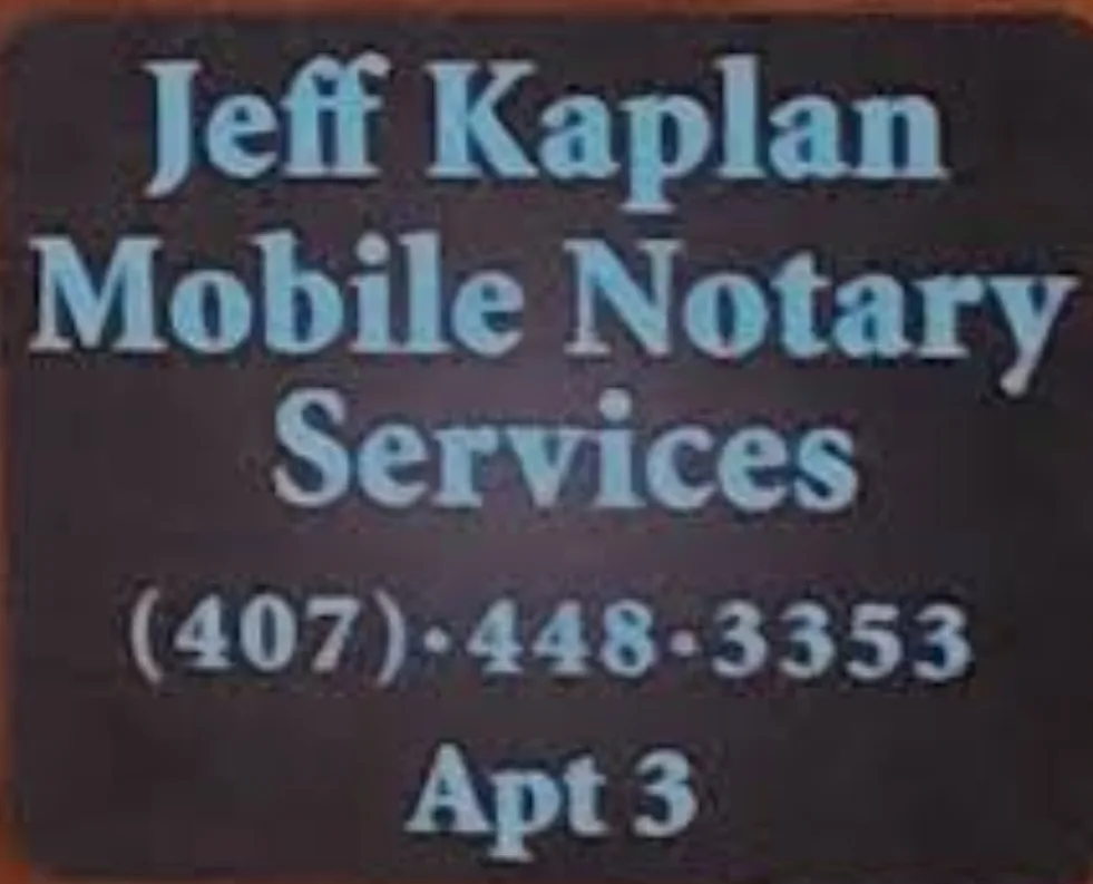 Jeff Kaplan Mobile Notary Public Services Orlando Florida