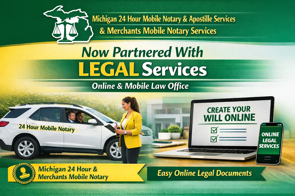 Michigan 24 Hr Mobile Notary & Apostille Services